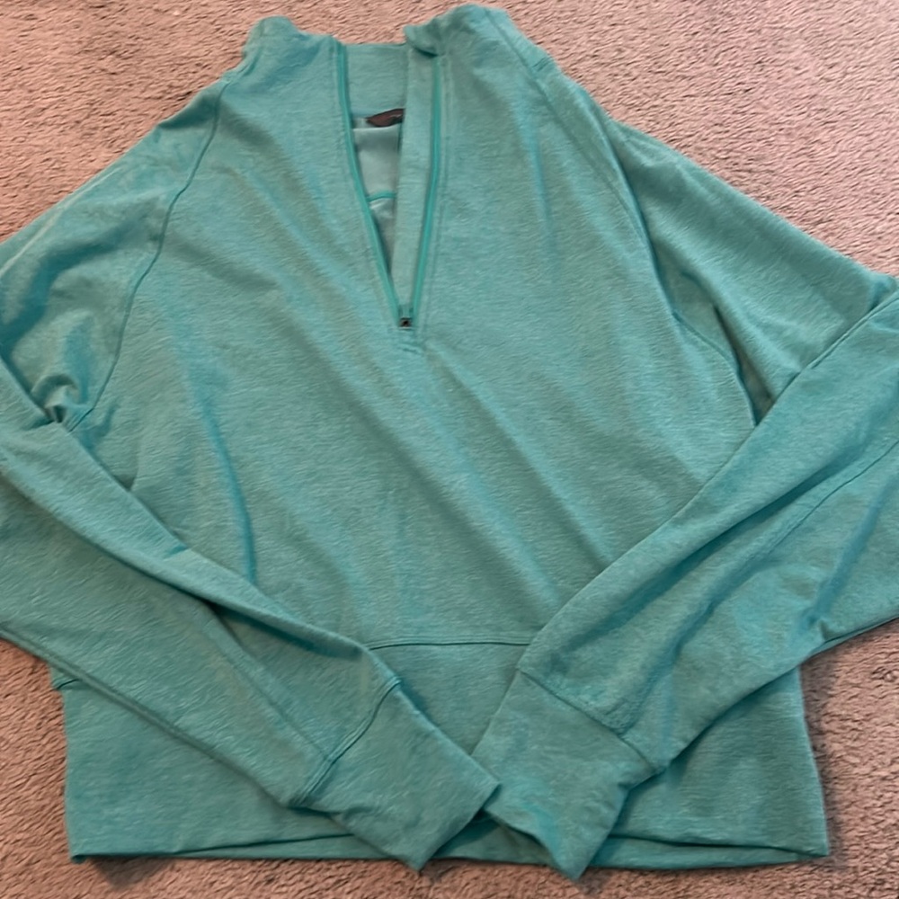 Long sleeve teal zip up